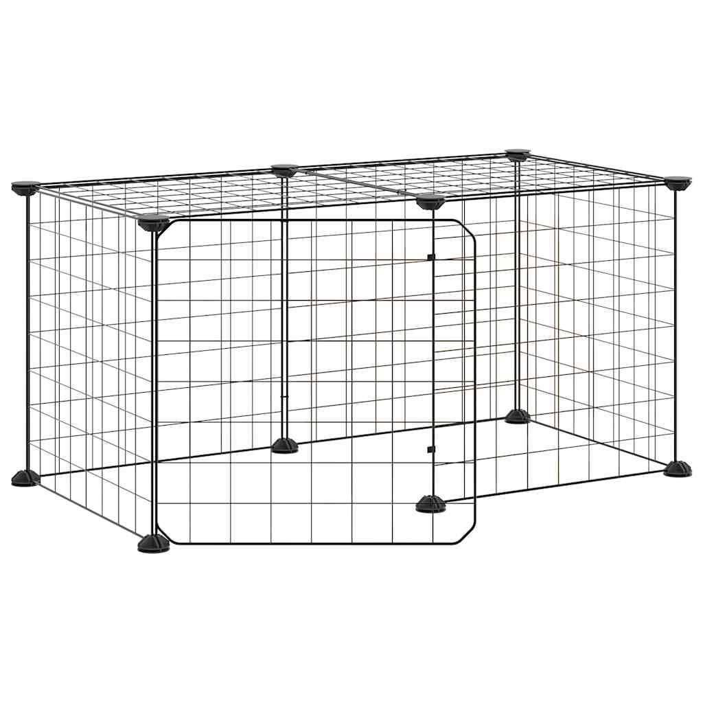 Vidaxl - Cage animaux de compagnie à 8 panneaux et porte Noir 70x35x35 cm vidaXL 3114050 - Imagen 2