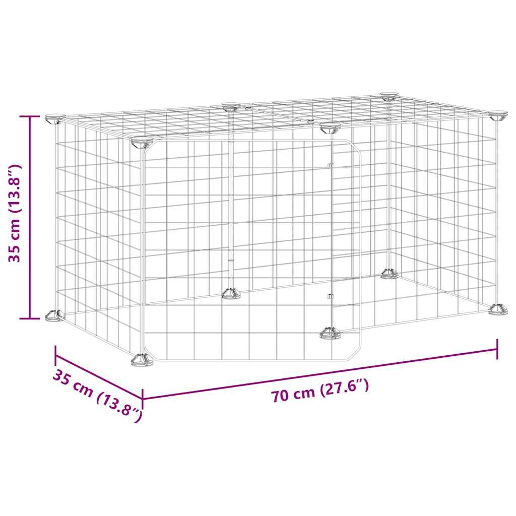 Vidaxl - Cage animaux de compagnie à 8 panneaux et porte Noir 70x35x35 cm vidaXL 3114050 - Imagen 3