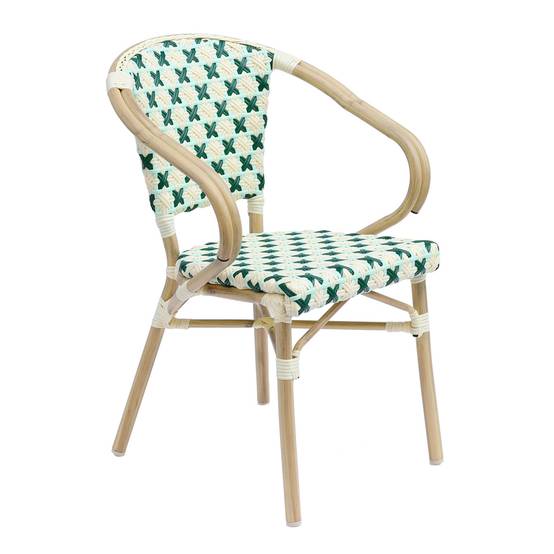 Oviala - Ensemble table de terrasse marbre blanc et 2 chaises vert Montmartre - Oviala - Image 6