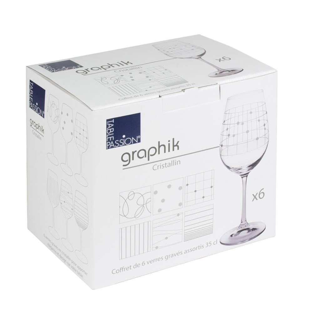 Table Passion - Coffret de 6 verres à pied Graphik 35 cl - Image 2