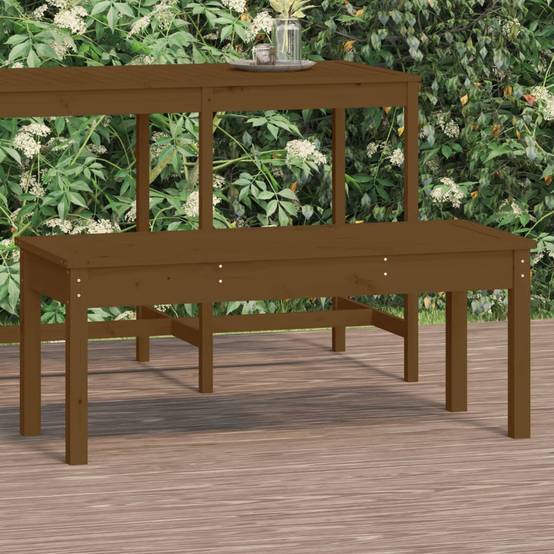 Maison Chic - Banc de jardin - Banc d'extérieur - Banquette marron miel 109x44x45 cm bois de pin massif - Imagen 2
