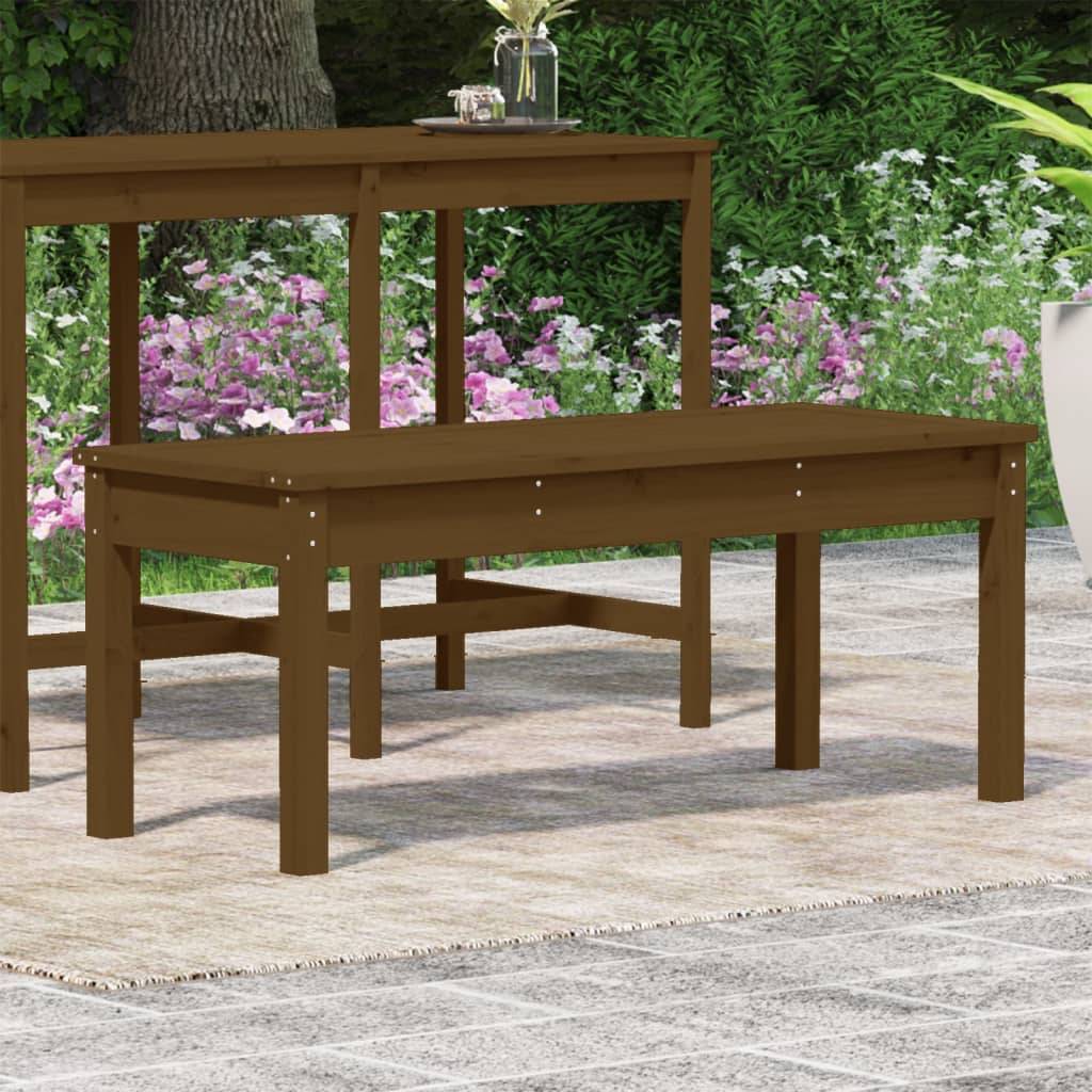 Maison Chic - Banc de jardin - Banc d'extérieur - Banquette marron miel 109x44x45 cm bois de pin massif - Imagen 3