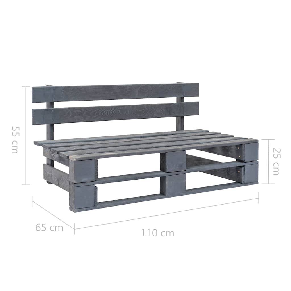 Vidaxl - Banc palette de jardin bois gris vidaXL 44697 - Imagen 6