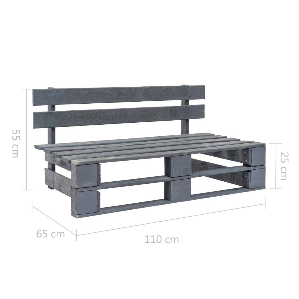 Vidaxl - Banc palette de jardin bois gris vidaXL 44697 - Imagen 3