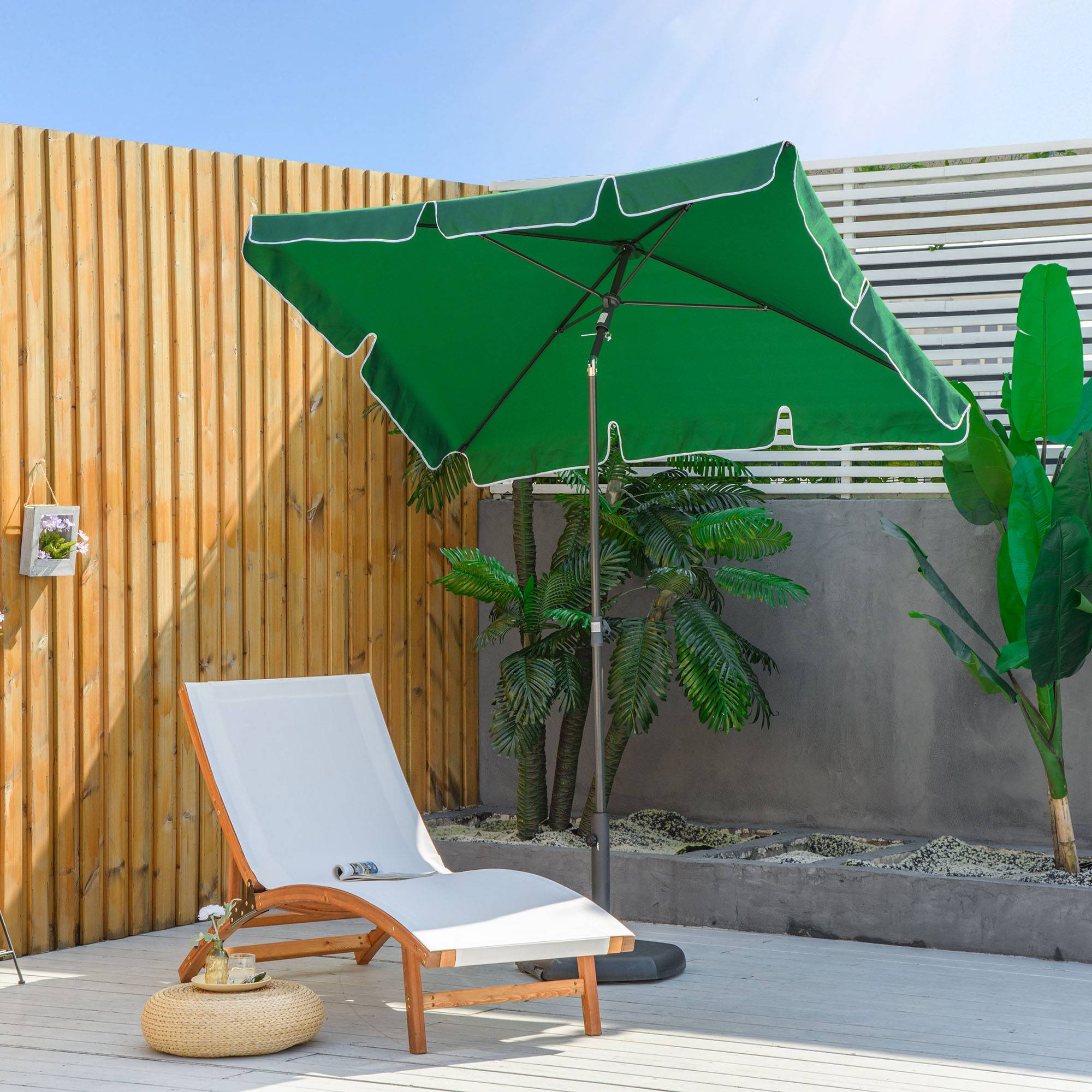 ComfortXL - Parasol Rectangulaire Aluminium pour Balcon Jardin Inclinable Vert 198x130 cm - ComfortXL Outdoor Living - Image 2