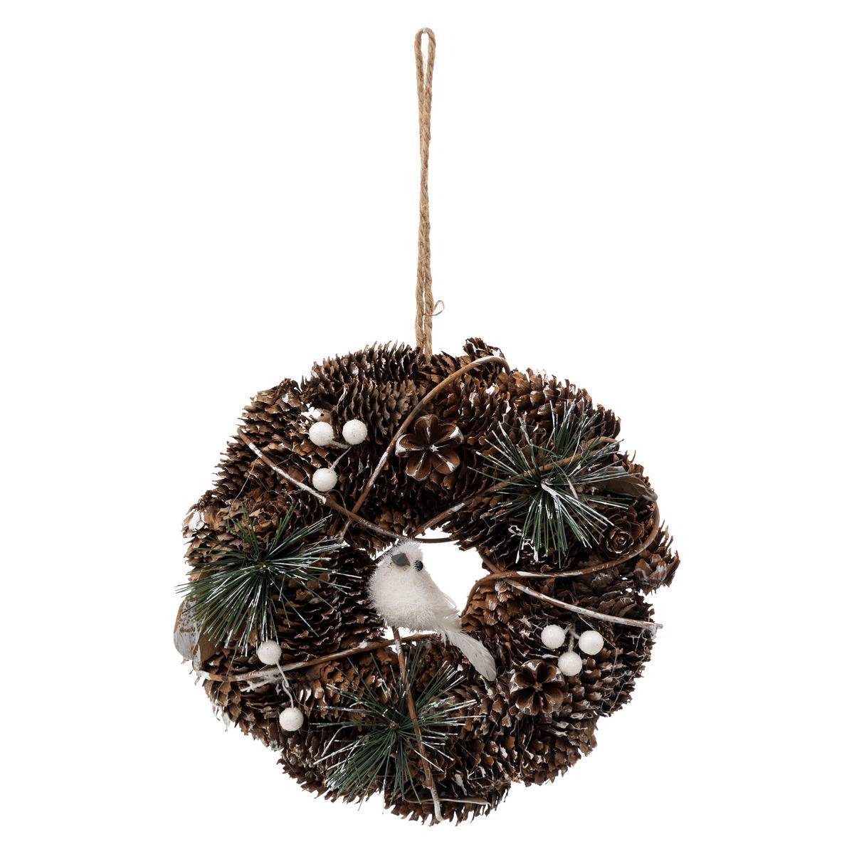 Feeric Christmas - Couronne pomme de pin et personnage 19cm bois - Feeric Lights & Christmas - Imagen 4