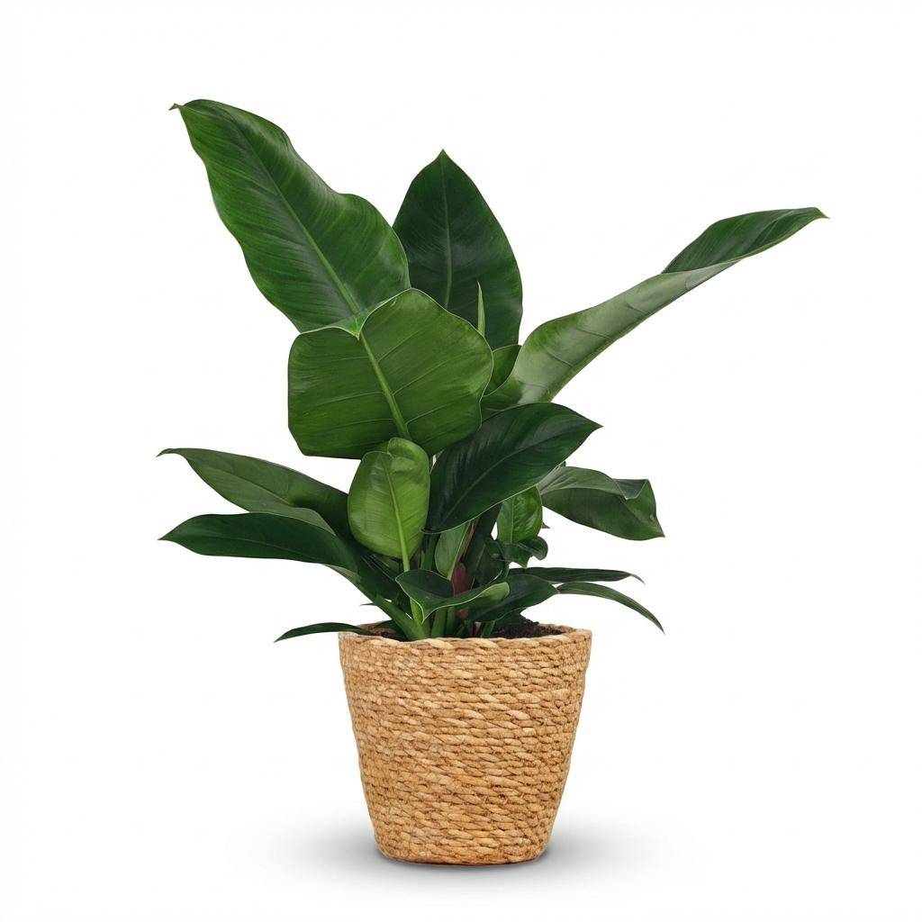 Philodendron - Philodendron Imperial Green - Pot de 19cm - Hauteur 65cm - Panier - Plantes d'intérieur