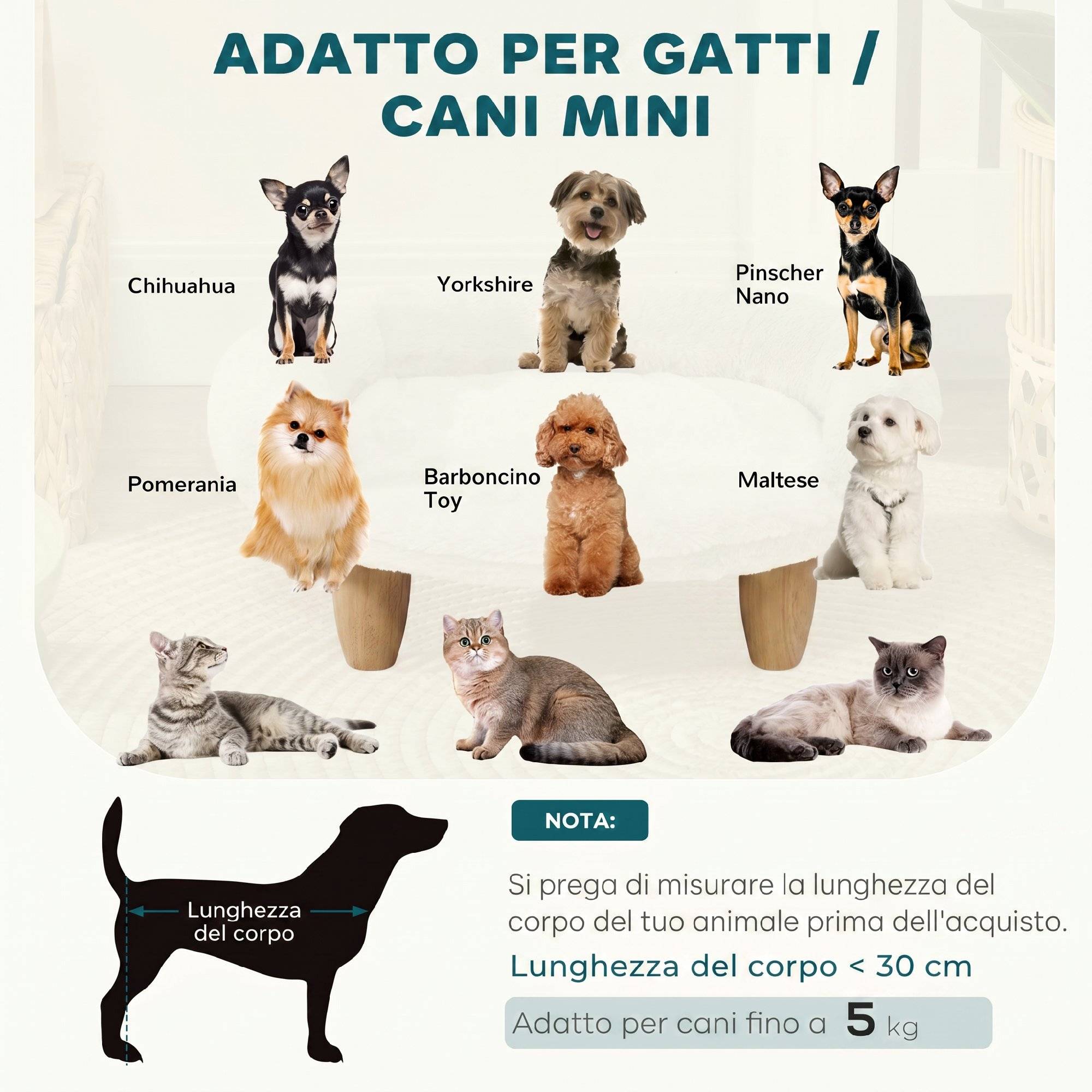 Tierbett für Hunde und Katzen, weiches & waschbares Kissen, Schutzrand, 40,5 x 40,5 x 33 cm - Image 6
