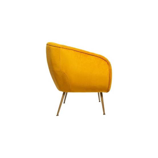 Fauteuil velours jaune Solaro Atmosphera - Image 6