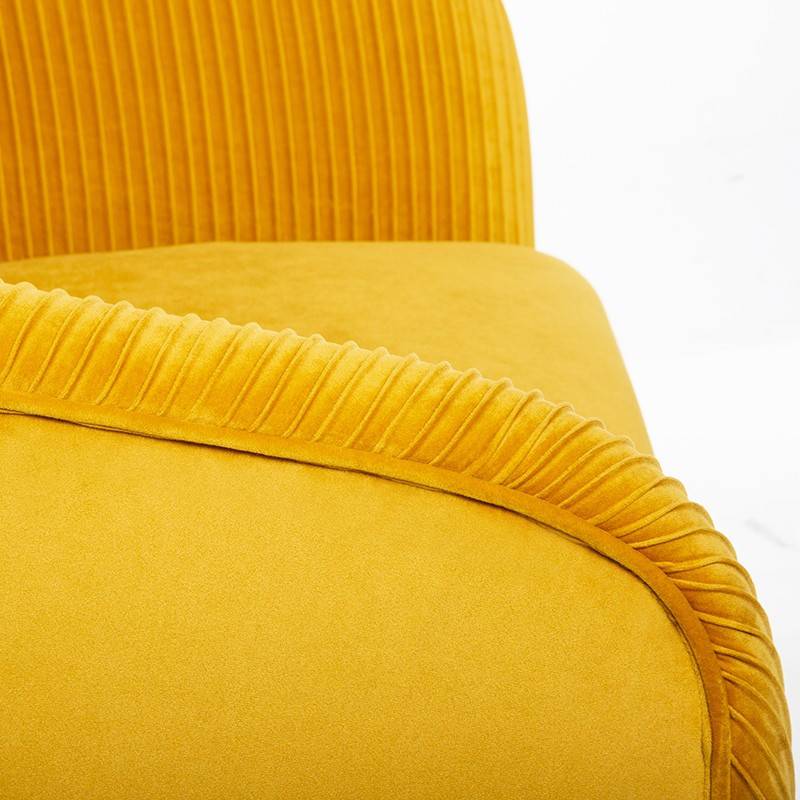 Fauteuil velours jaune Solaro Atmosphera - Image 3