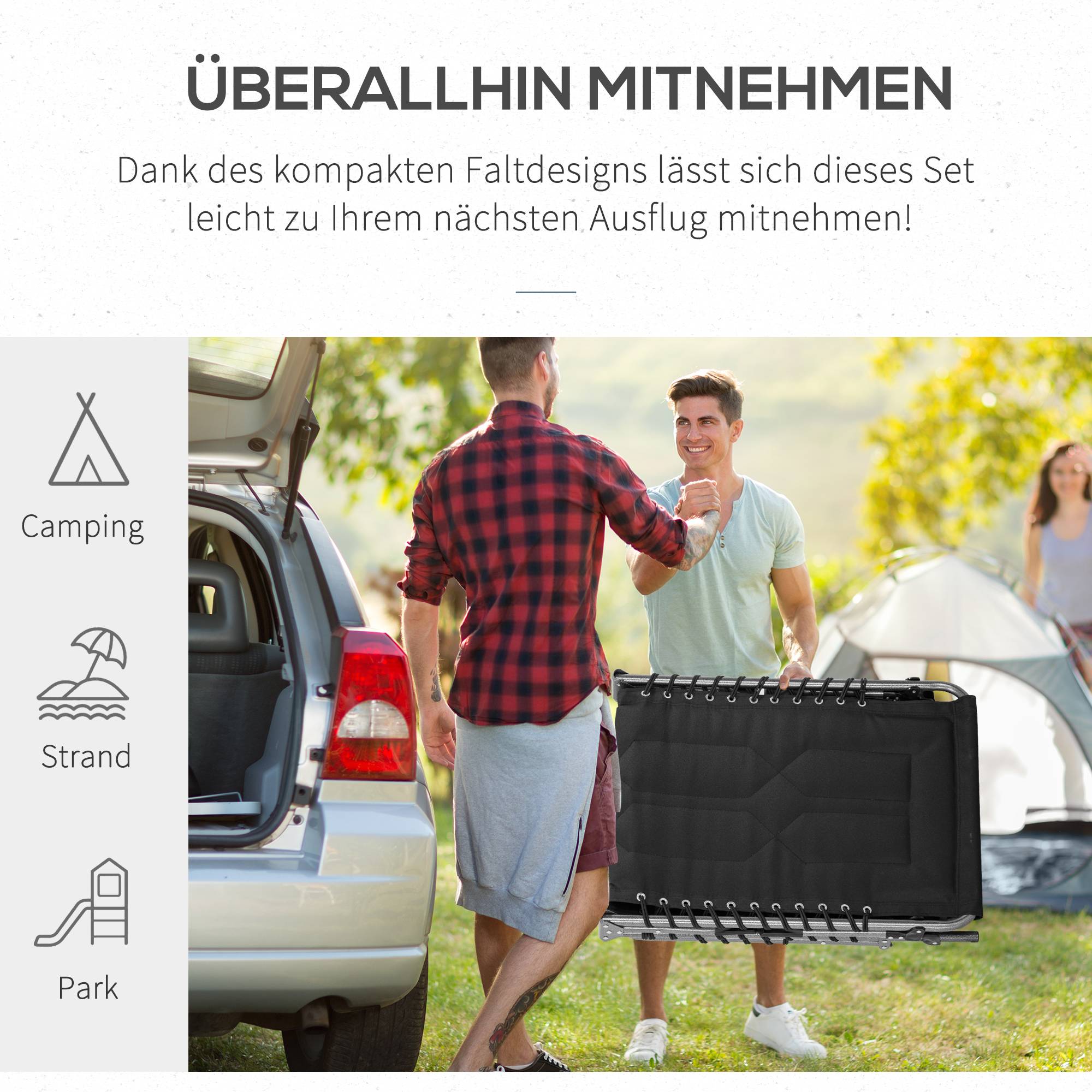 Transat pliable noir, appui-tête + poche latérale, dossier 5 positions, résistante intempéries, charge 130kg, jardin plage piscine - Image 9