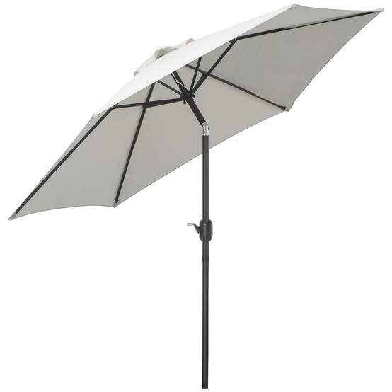 Parasol droit parasol inclinable de jardin balcon terrasse manivelle - 260x260x235cm Métal Crème fr184 - Image 2