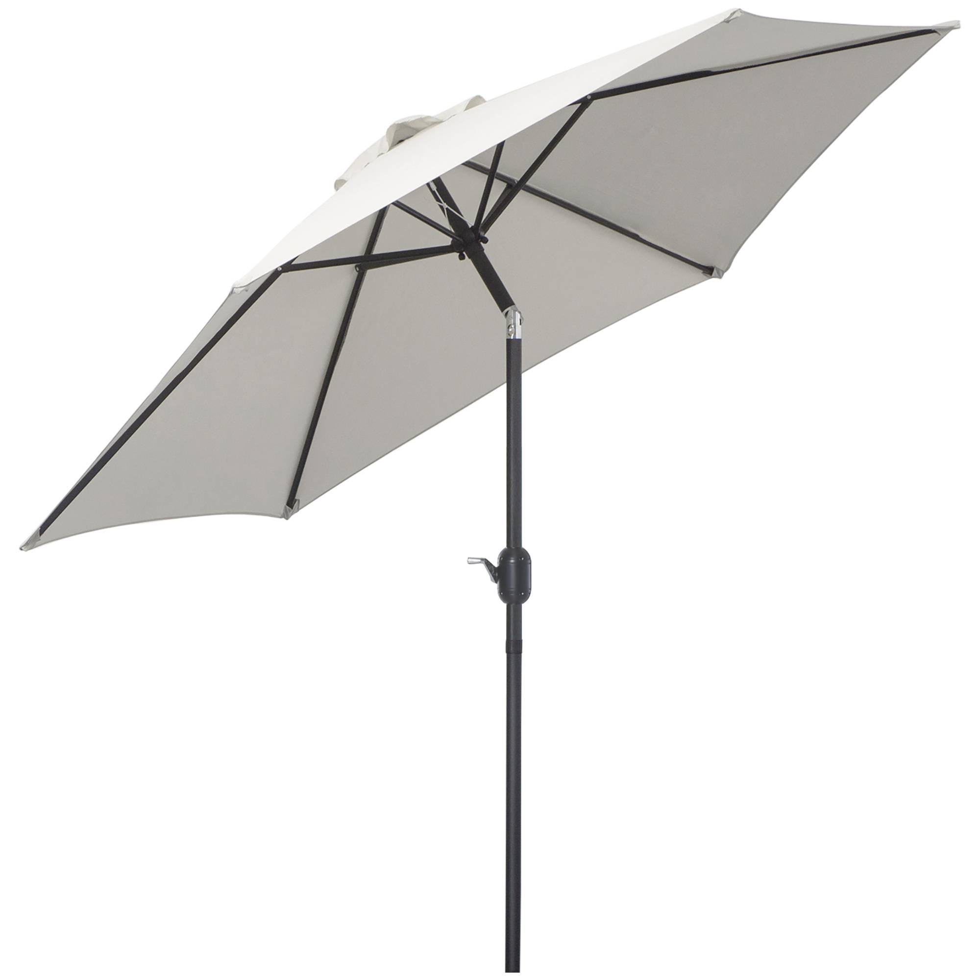 Parasol droit parasol inclinable de jardin balcon terrasse manivelle - 260x260x235cm Métal Crème fr184 - Image 2