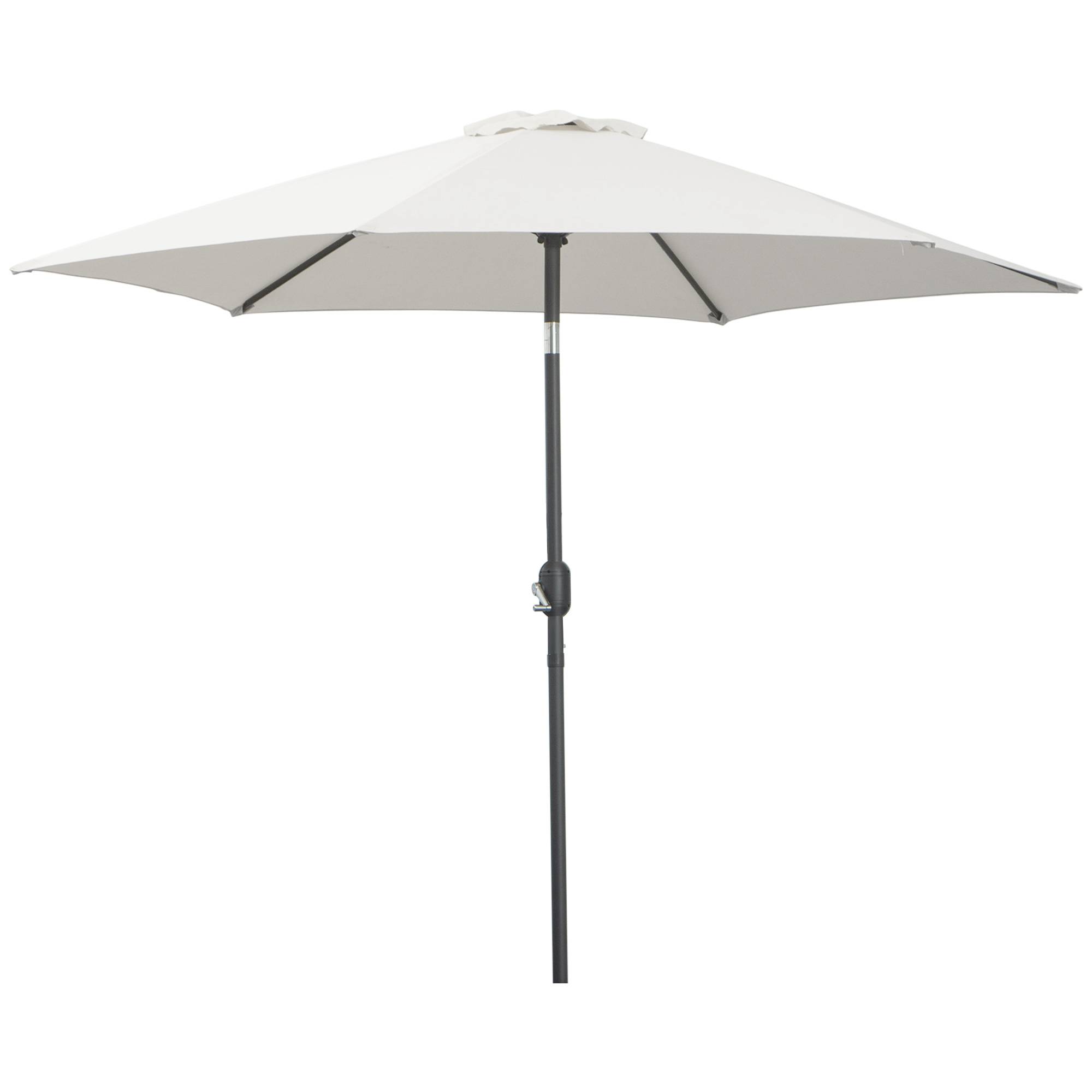 Parasol droit parasol inclinable de jardin balcon terrasse manivelle - 260x260x235cm Métal Crème fr184 - Image 1