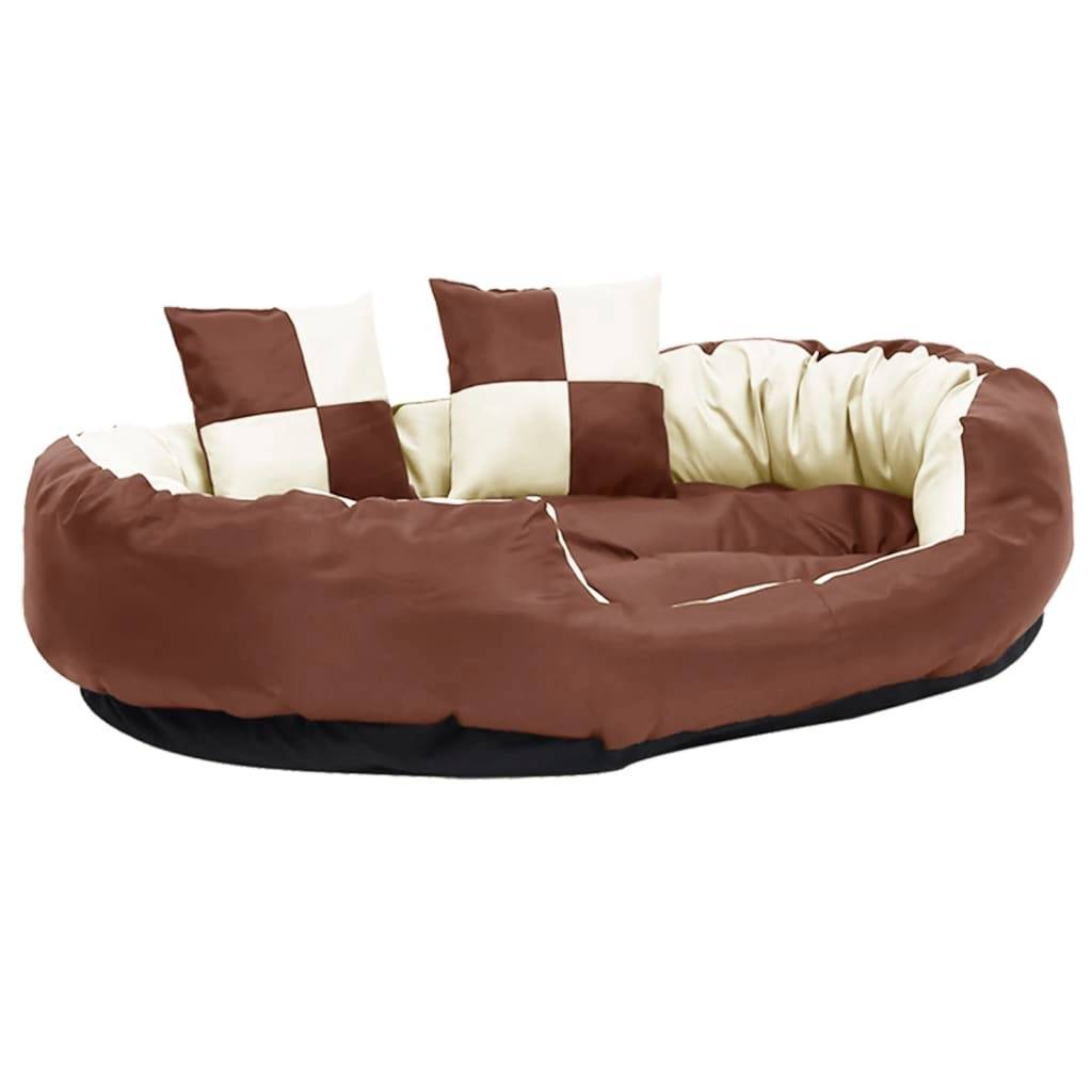 Vidaxl - Coussin réversible lavable de chien Marron et crème 110x80x23cm vidaXL 171213 - Imagen 7
