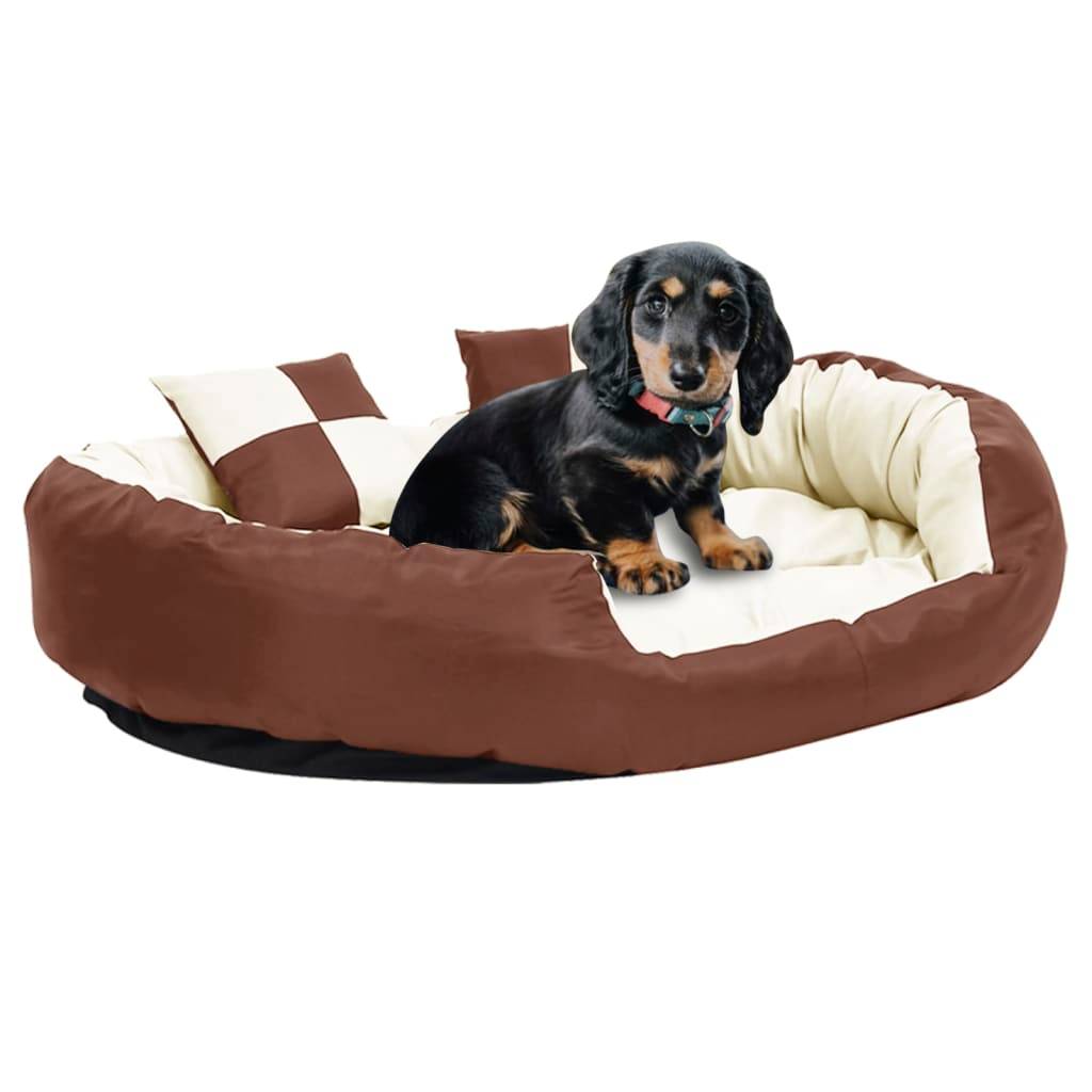 Vidaxl - Coussin réversible lavable de chien Marron et crème 110x80x23cm vidaXL 171213 - Imagen 1