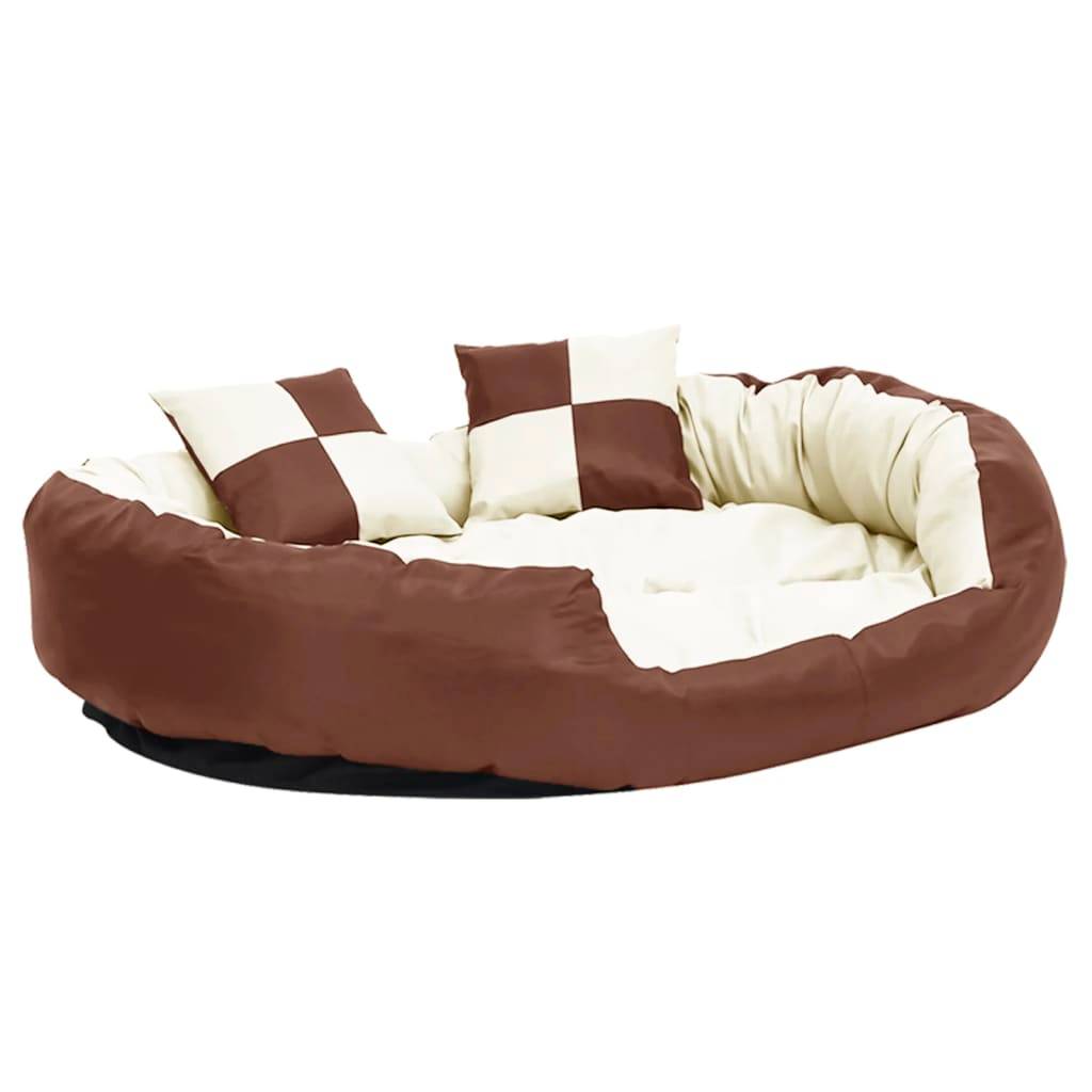 Vidaxl - Coussin réversible lavable de chien Marron et crème 110x80x23cm vidaXL 171213 - Imagen 2