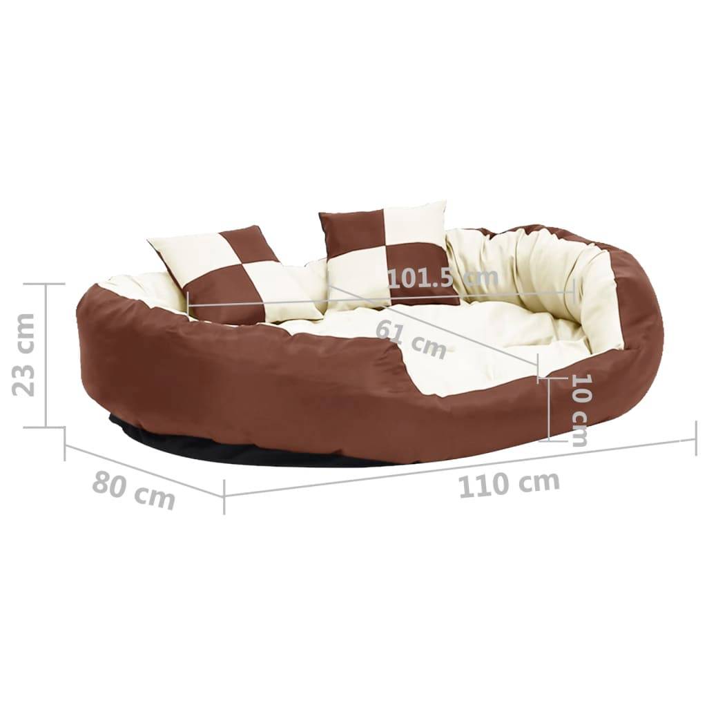 Vidaxl - Coussin réversible lavable de chien Marron et crème 110x80x23cm vidaXL 171213 - Imagen 3