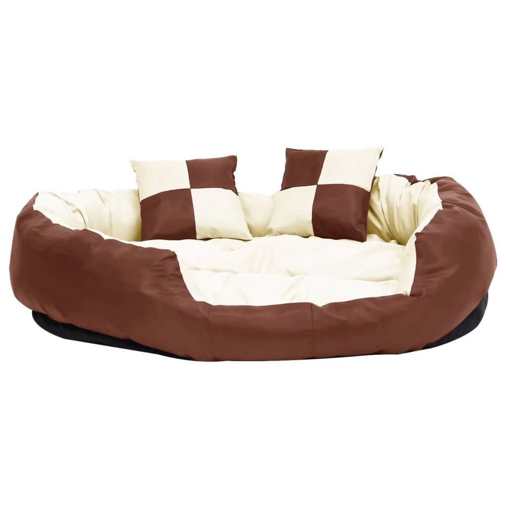 Vidaxl - Coussin réversible lavable de chien Marron et crème 110x80x23cm vidaXL 171213 - Imagen 8