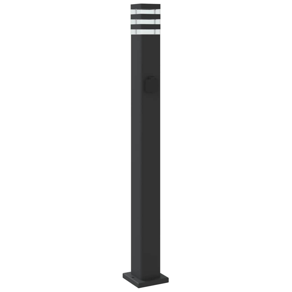 Lampadaire de jardin - Lampadaire d'extérieur avec sortie noir 110 cm aluminium - Image 6