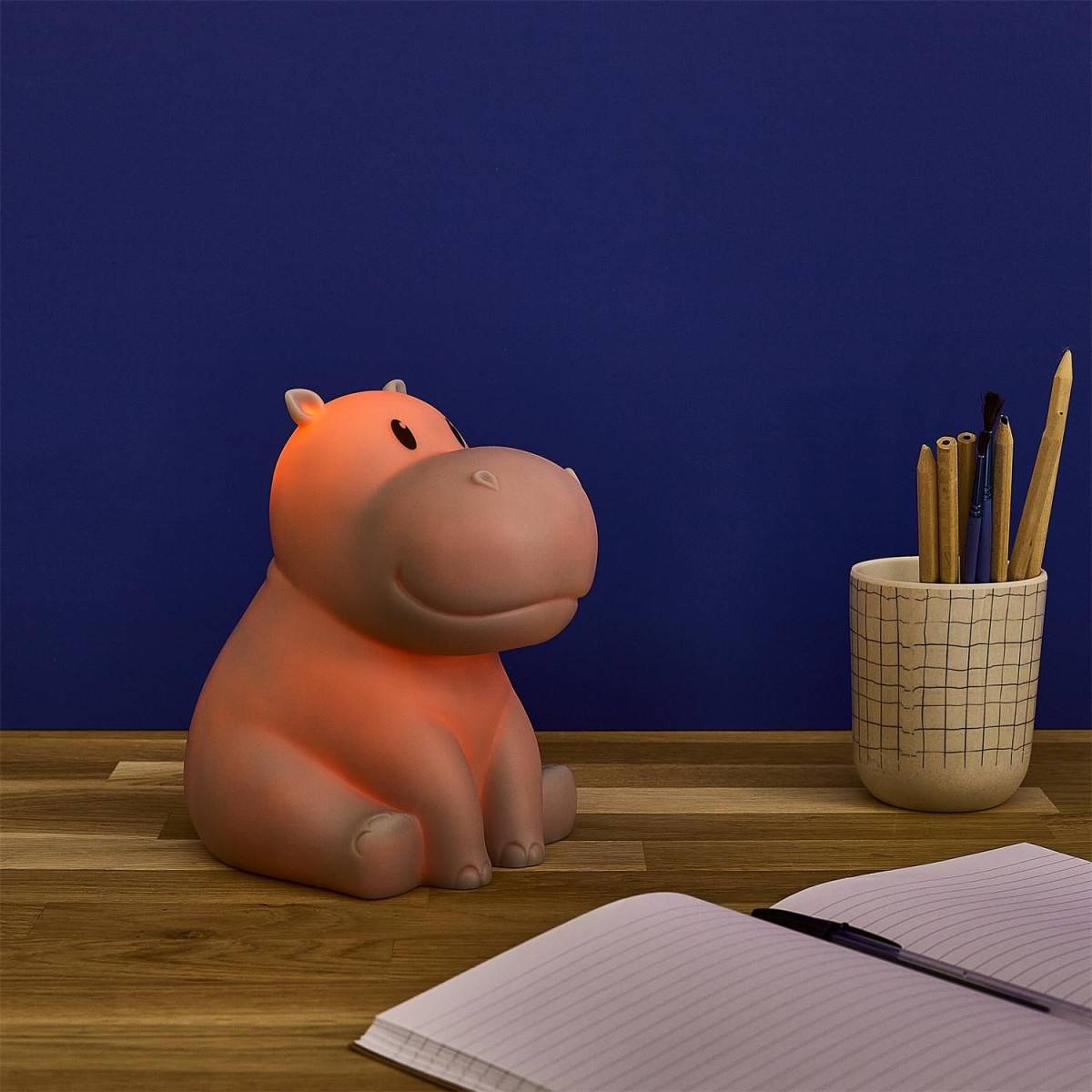 The Home Deco Kids - Lampe Veilleuse Enfant Led "Hippopotame" 16cm Gris - Image 9