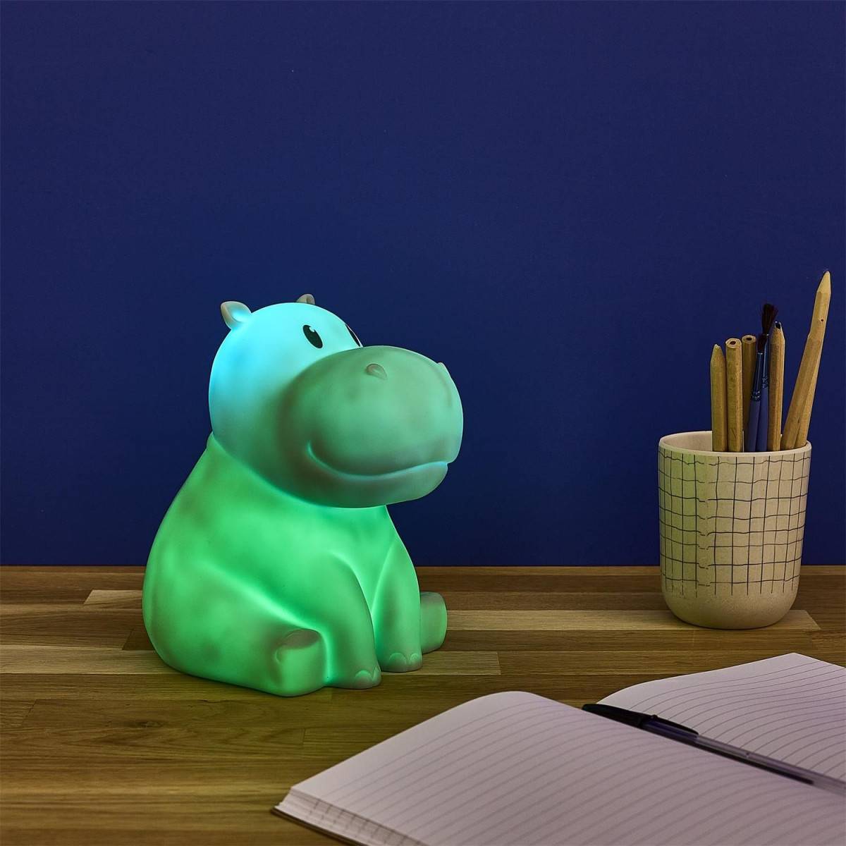 The Home Deco Kids - Lampe Veilleuse Enfant Led "Hippopotame" 16cm Gris - Image 10