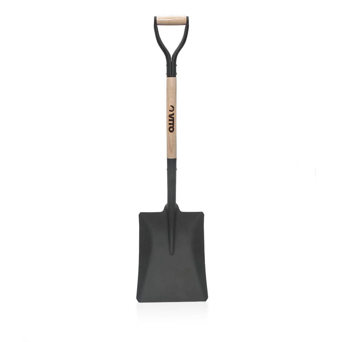 Pack 4 outils de jardin Acier Manche en Bois Fourche + Pelle carrée + Pelle ronde + Bêche VITO - Imagen 3