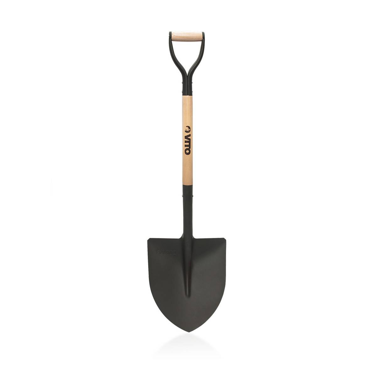 Pack 4 outils de jardin Acier Manche en Bois Fourche + Pelle carrée + Pelle ronde + Bêche VITO - Imagen 4