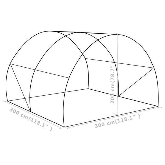 Serre Tunnel Jardin Acier Galvanisé PE 170g Protection Cultures 9m² Blanc - ComfortXL Outdoor Living - Image 9