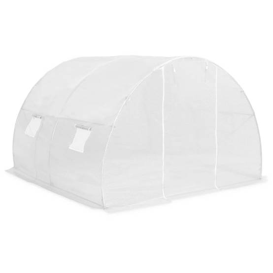 Serre Tunnel Jardin Acier Galvanisé PE 170g Protection Cultures 9m² Blanc - ComfortXL Outdoor Living - Image 3