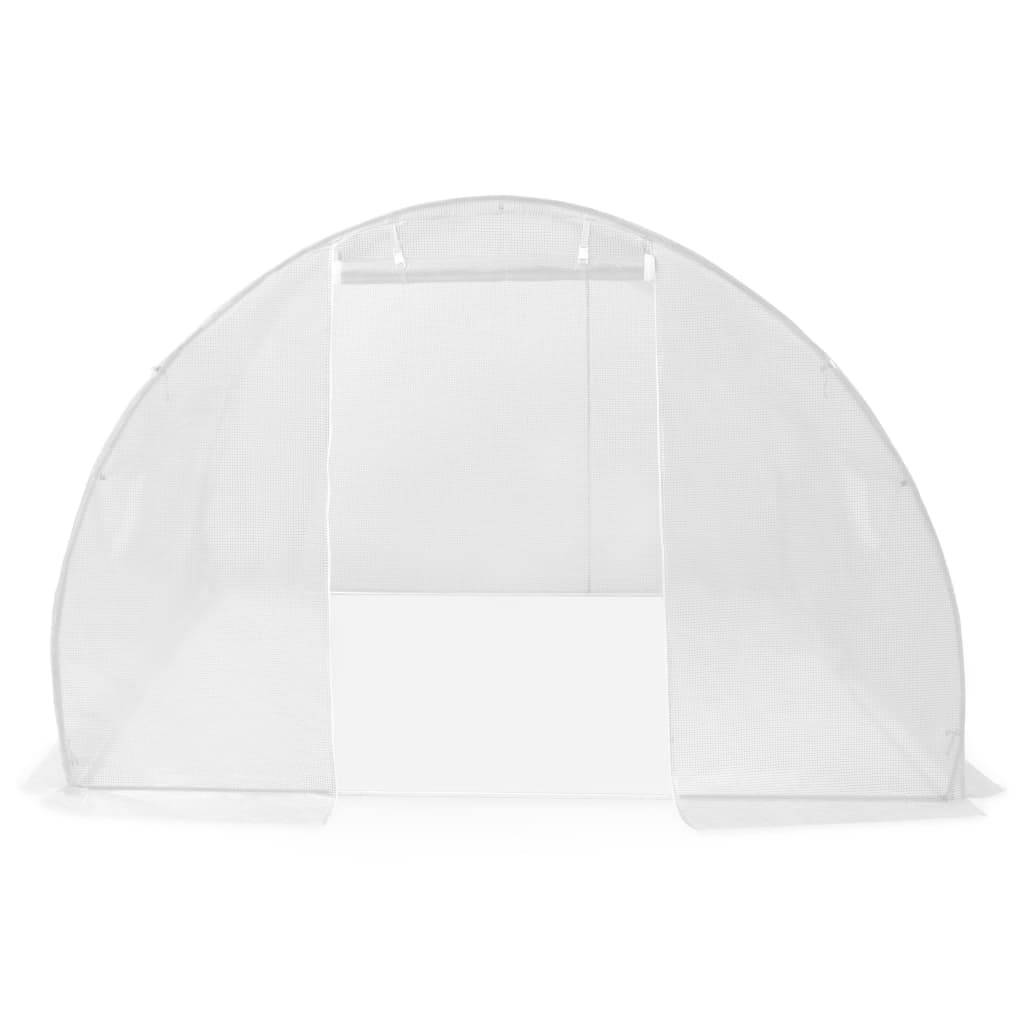 Serre Tunnel Jardin Acier Galvanisé PE 170g Protection Cultures 9m² Blanc - ComfortXL Outdoor Living - Image 4