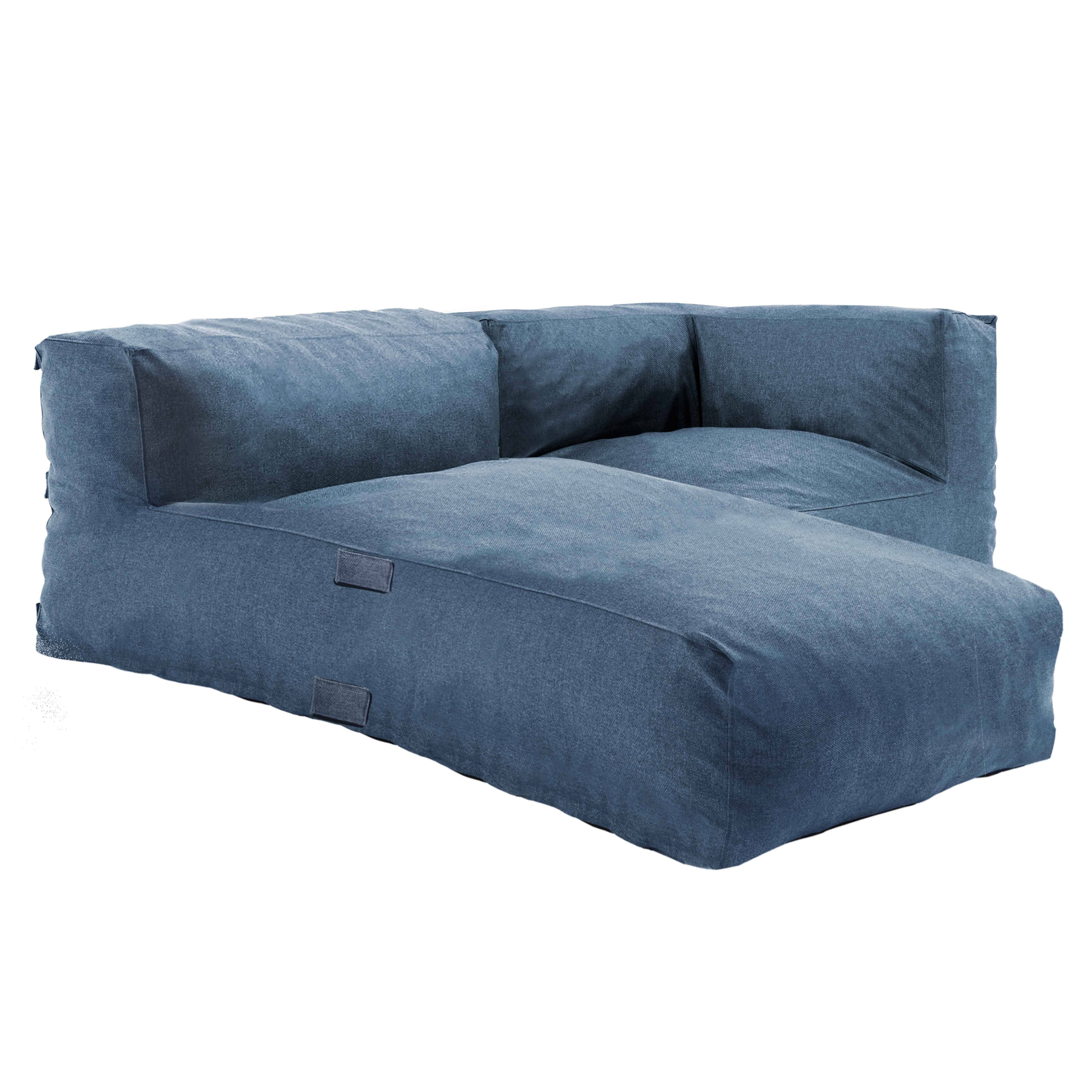 Oviala - Salon de jardin un fauteuil d'angle et une méridienne bleu pacific Mixi - Oviala - Image 2