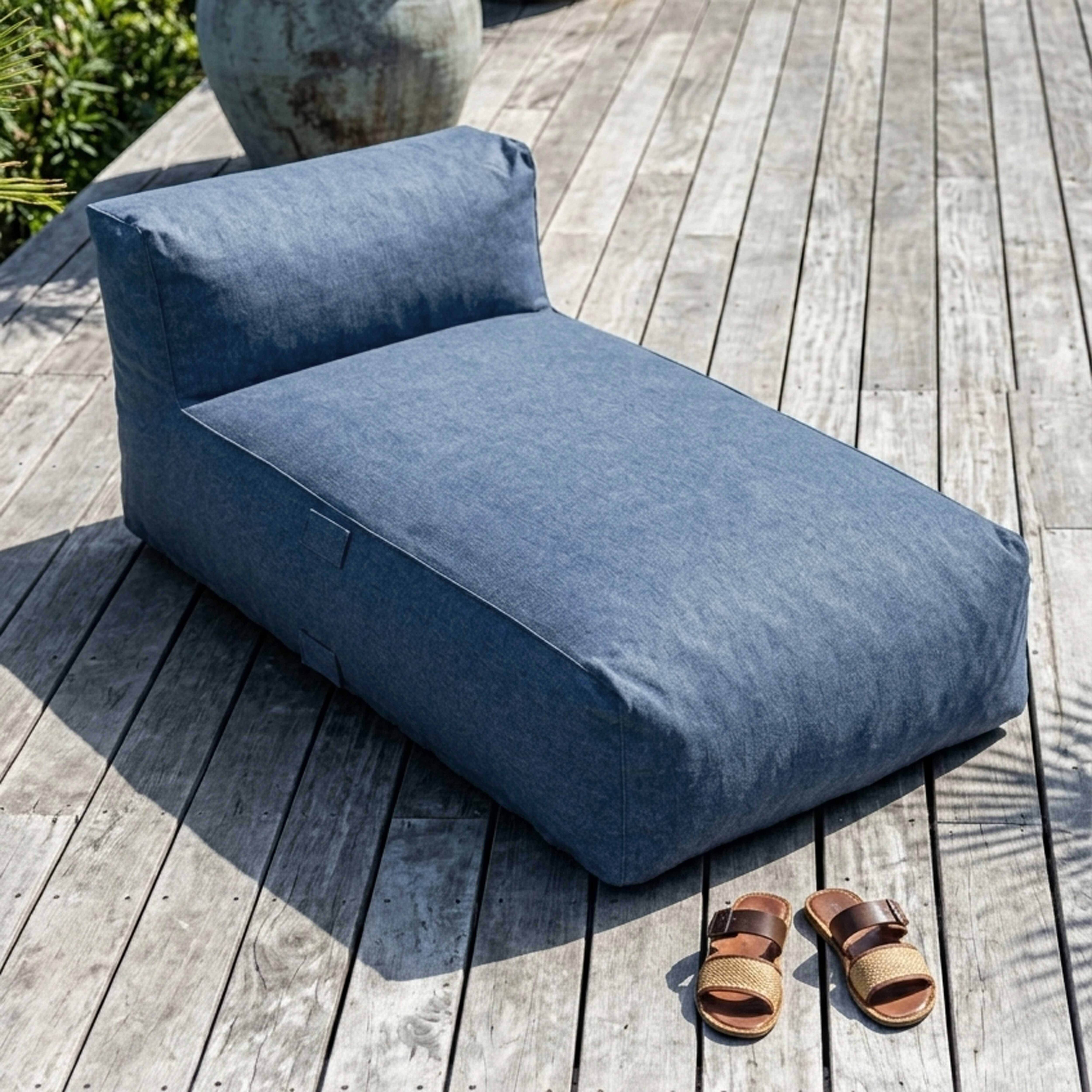Oviala - Salon de jardin un fauteuil d'angle et une méridienne bleu pacific Mixi - Oviala - Image 4