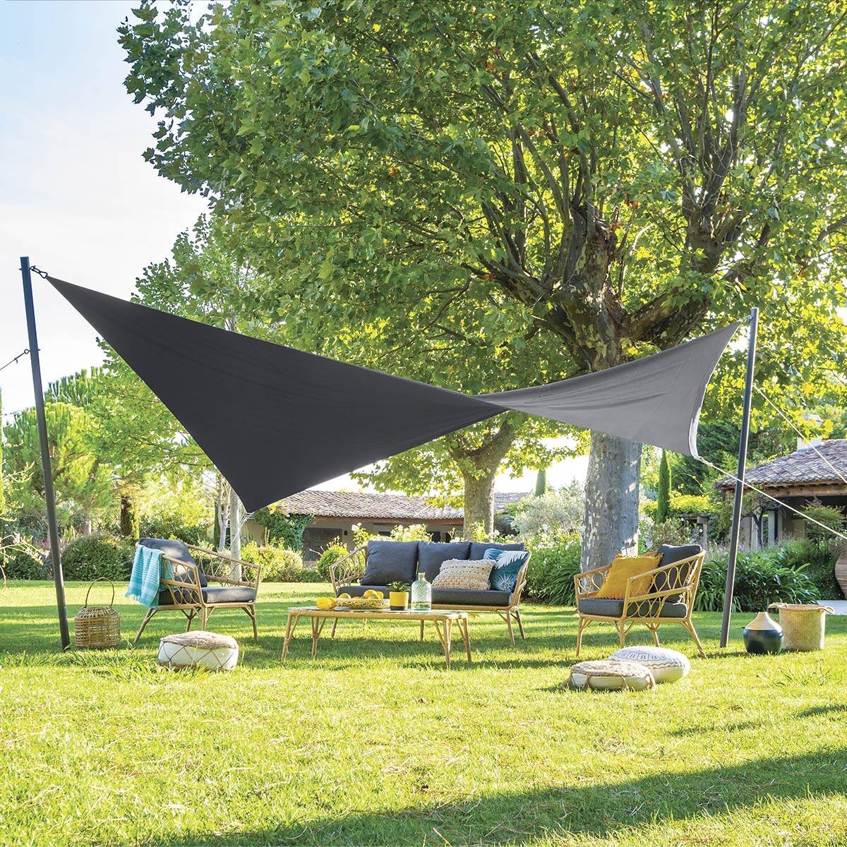 Hesperide - Voile d'ombrage rectangulaire "Shae" ardoise 4x3m en polyester Hespéride - Imagen 1