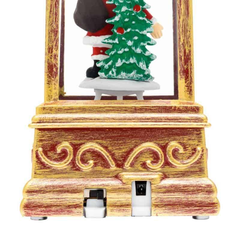 Lotti - Lanterne de Noël GLITTER à LED H20,5cm Rouge Antique avec père noël Lotti - Imagen 7