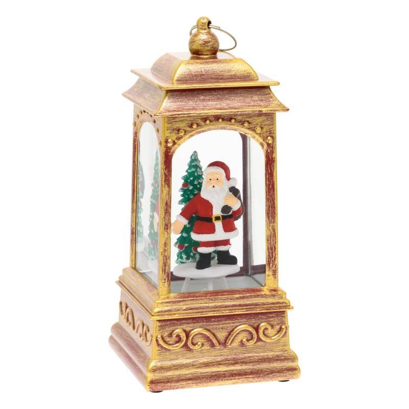 Lotti - Lanterne de Noël GLITTER à LED H20,5cm Rouge Antique avec père noël Lotti - Imagen 8