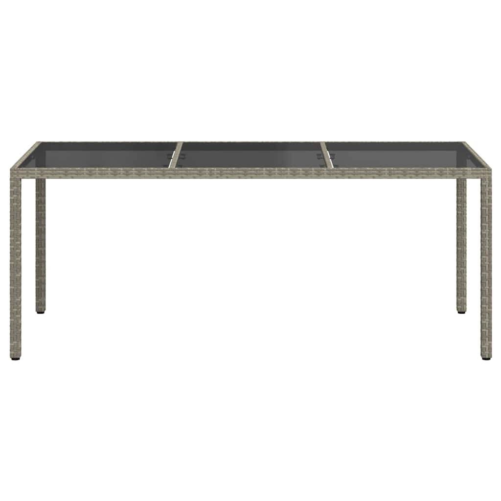 PANGIVO - Table de jardin résine tressée verre trempé gris 190 x 90 x 75 cm, Poids :33.4kg - PANGIVO - Image 3