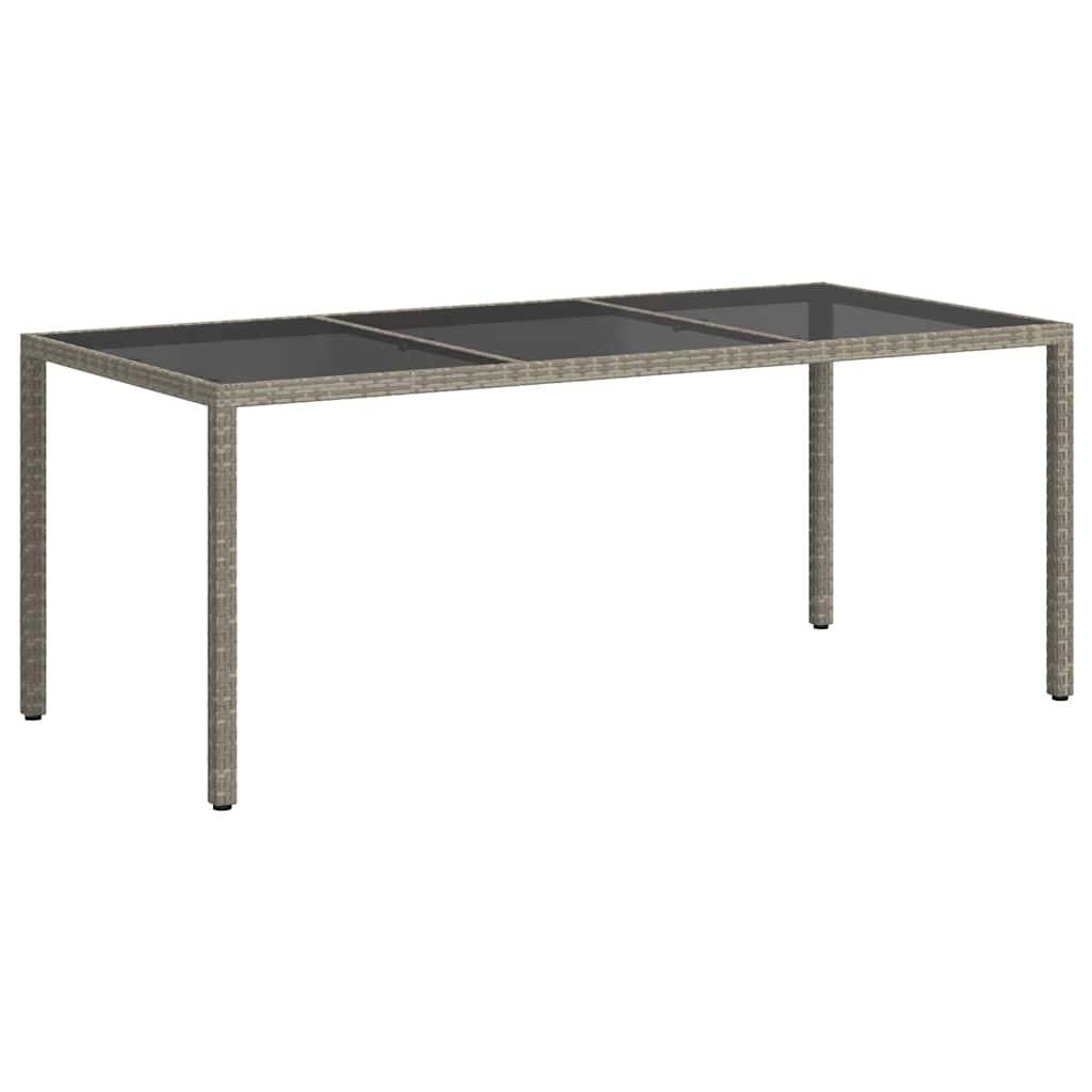 PANGIVO - Table de jardin résine tressée verre trempé gris 190 x 90 x 75 cm, Poids :33.4kg - PANGIVO - Image 5