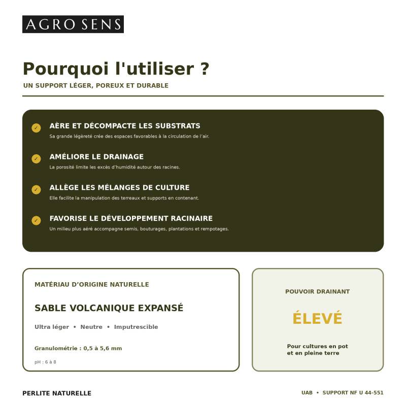 Perlite naturelle pour plantes - Agro Sens - Sac 5 litres - Image 4