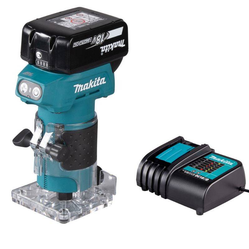 Affleureuse 18V Ø6mm LXT - MAKITA - avec 1 batterie 18v 3,0 Ah - chargeur - DRT52SF - Image 1