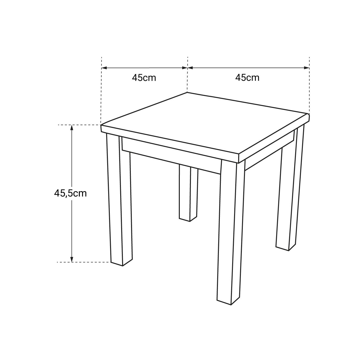 Happy Garden - Table d'appoint carrée en teck massif 45cm JAVA - HAPPY GARDEN - Imagen 3