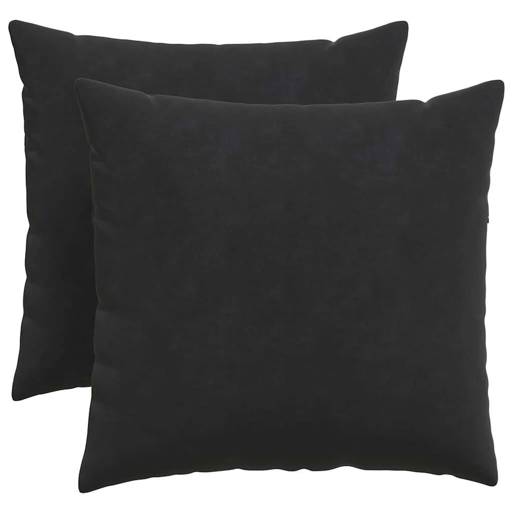ComfortXL - Paire de Coussins Velours Côtelé avec Housses Amovibles pour Canapé et Fauteuil Noir 50x50 cm – ComfortXL Outdoor Living - Image 2
