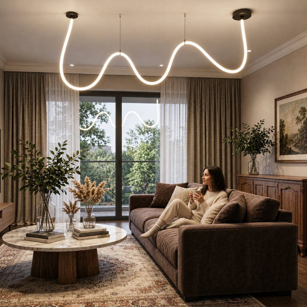 Plafonnier LED 68W Télécommande Dimmable 3000K-6000K Flexible - Image 3