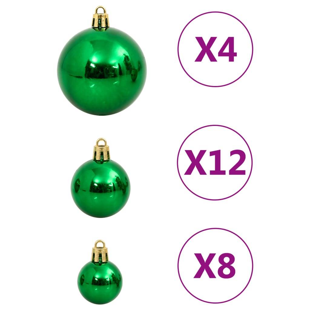 Ensemble de boules de Noël - Ornements de Noël - décorations de Noël 112 pcs rouge vert doré polystyrène - Image 9