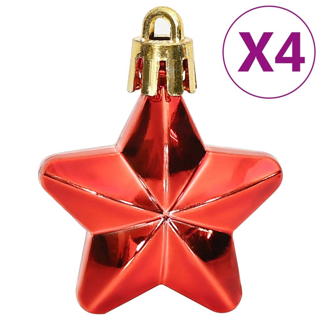 Ensemble de boules de Noël - Ornements de Noël - décorations de Noël 112 pcs rouge vert doré polystyrène - Image 10