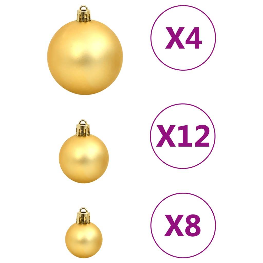 Ensemble de boules de Noël - Ornements de Noël - décorations de Noël 112 pcs rouge vert doré polystyrène - Image 8