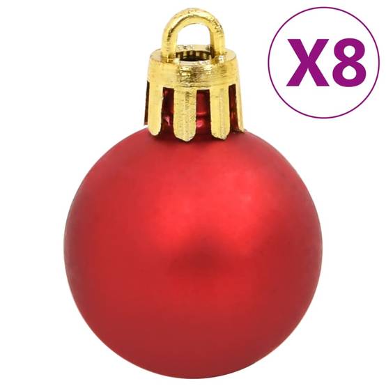 Ensemble de boules de Noël - Ornements de Noël - décorations de Noël 112 pcs rouge vert doré polystyrène - Image 6