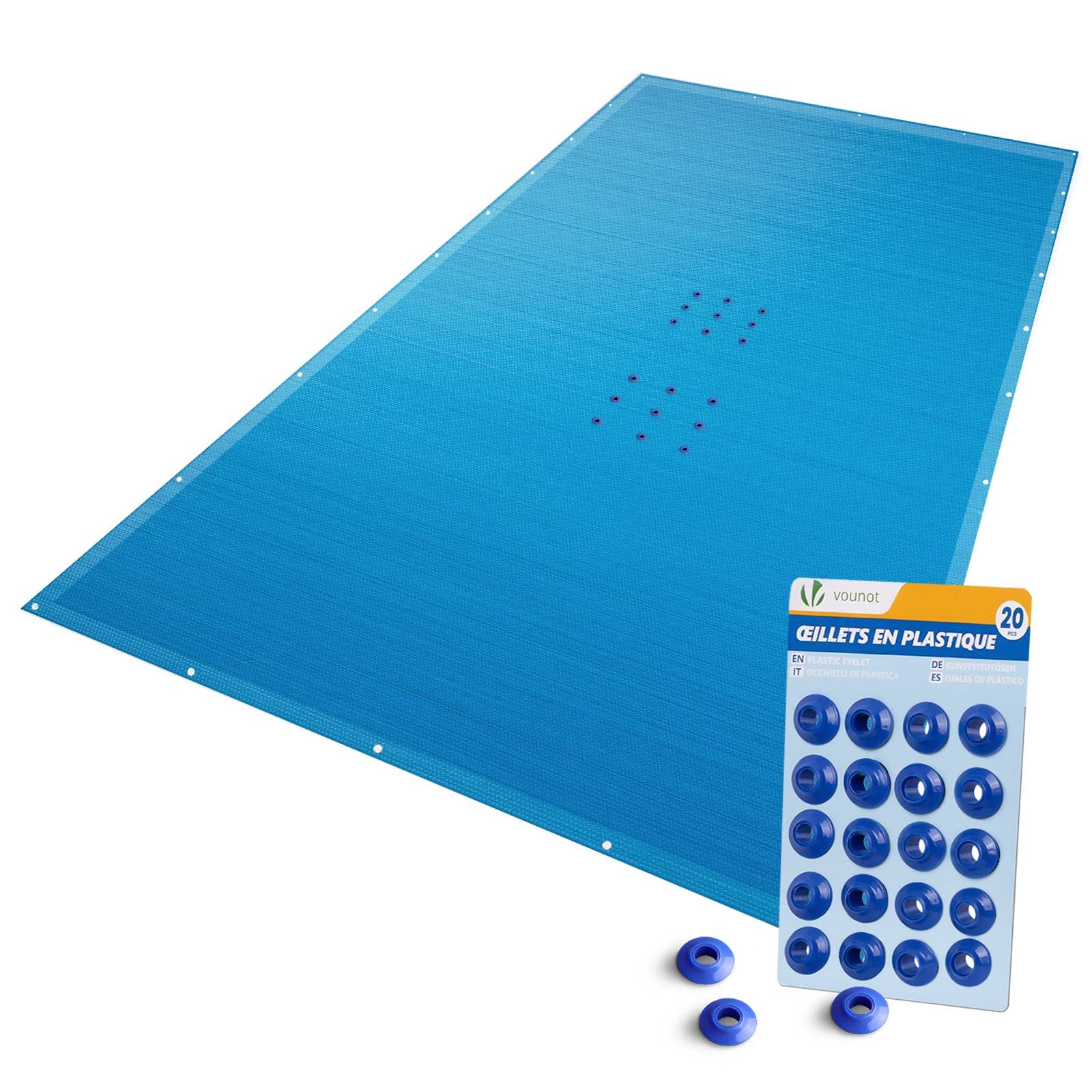 Bache piscine rectangulaire en Polyethylene 160 gr/m2 4x9m Bleue foncé - Image 1