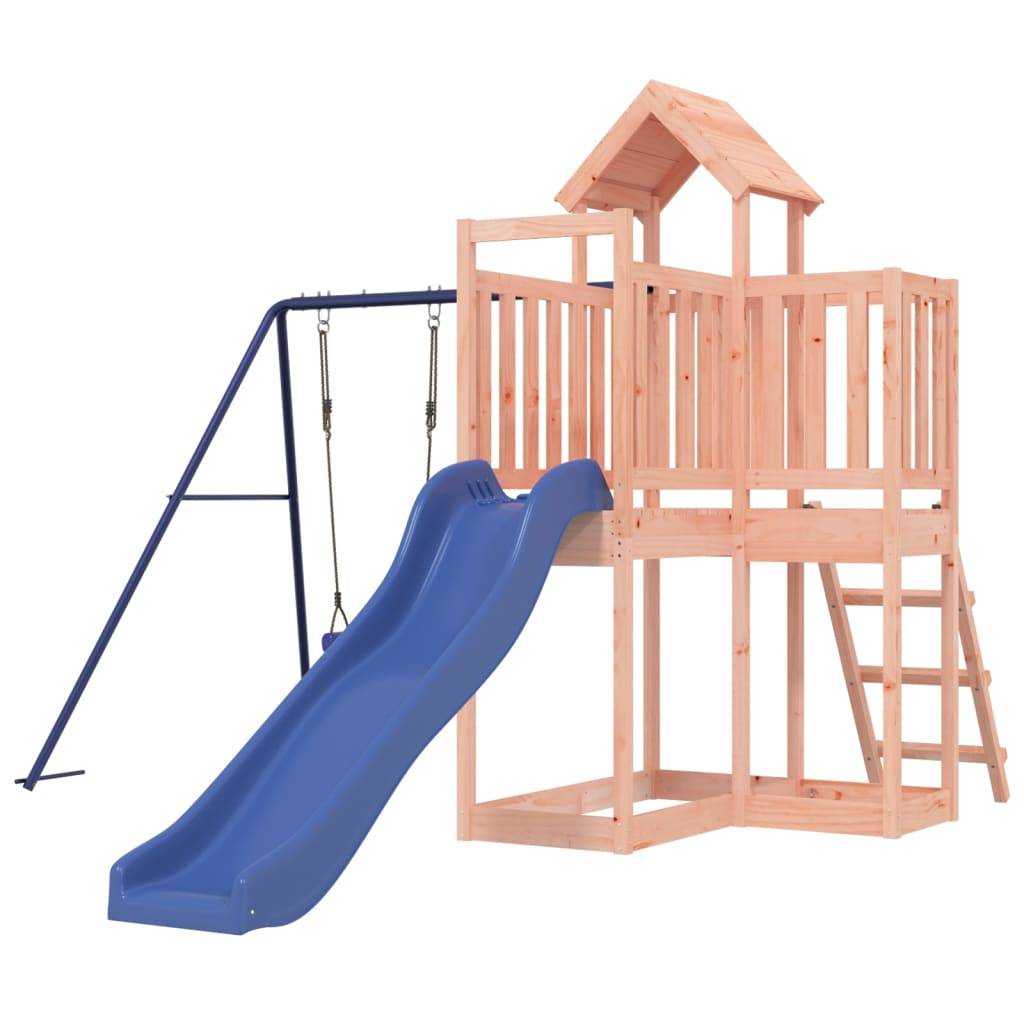 Helloshop26 - Aire de jeux d'extérieur balançoires toboggan portiques robuste jeux jardin 286 x 378 x 214 cm bois massif de douglas - Imagen 1