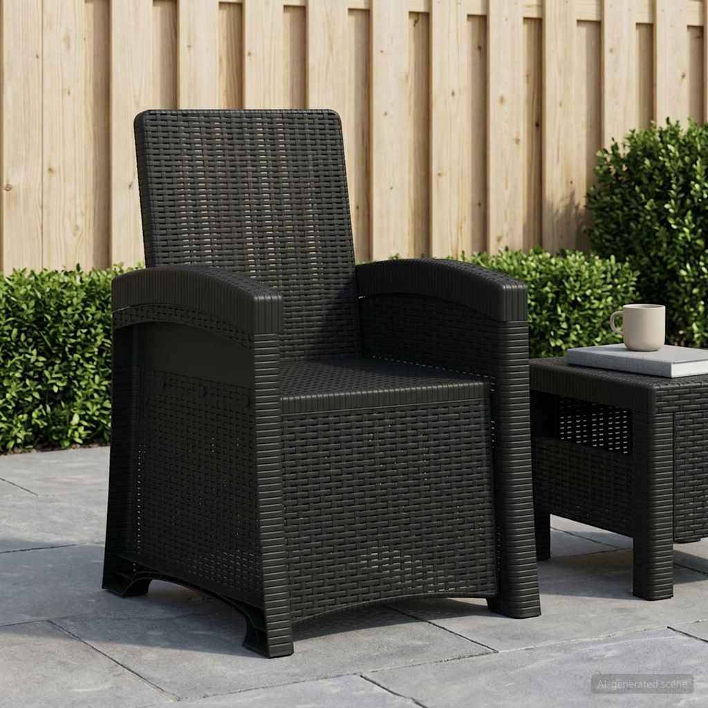 Chaise de jardin inclinable polypropylène anthracite 56 x 63 x 92 cm, Poids:10.69kg - PANGIVO - Image 1